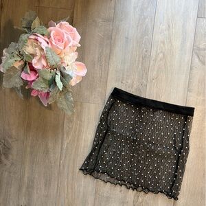 FASHION NOVA RHINESTONE BLACK SKIRT COVERUP | SZ M